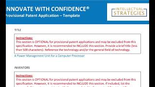 Provisional Patent Application PPA Title by Intellectual Strategies [upl. by Myrwyn592]