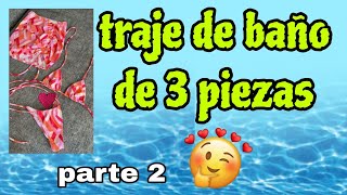 👙2  Traje de baño de 3 piezas muy facil de hacer [upl. by Inacana]