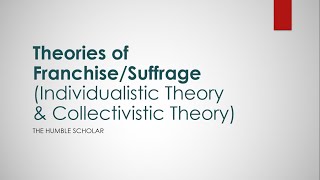 Individualistic amp Collectivistic Theory of Franchise Suffrage  Political Science [upl. by Ahsyen]