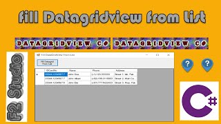 How to fill datagridview from List using c [upl. by Annamarie]