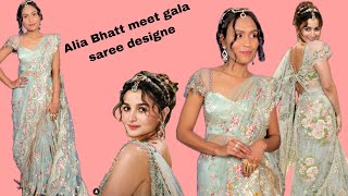 Design no53 alia Bhatt meet Gala saree look recreate [upl. by Thacher]