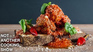 how to make SPICY MEATBALLS in ARRABIATA sauce [upl. by Enasus352]