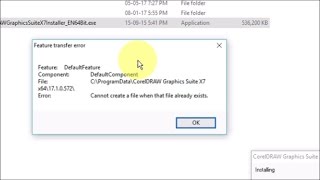 How to Fix CorelDraw X7 Installation Error quotFeature Transfer errorquot [upl. by Niledam]