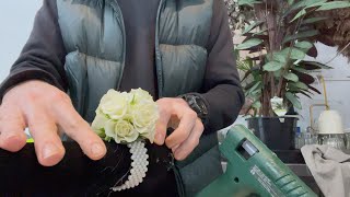 How to make a corsage on bracelet with real flowers [upl. by Dachia]