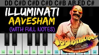 Illuminati Piano Tutorial Aavesham  Keyboard Notes [upl. by Ximenez]