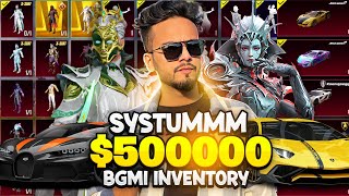 😱 Systummm BGMI Inventory Worth 500000  All GUN Skins  Legend X [upl. by Ennairrac]