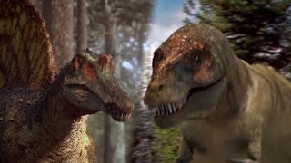 Spinosaurus VS TRex Who Would Win  Deadly Dinosaurs  BBC Earth Explore [upl. by Atilrak]