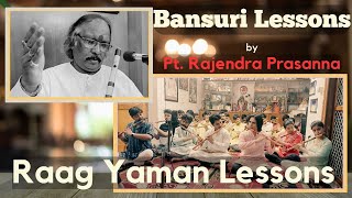 Bansuri Flute lessons on Raag Yaman by Guru Pt Rajendra Prasanna [upl. by Linoel]