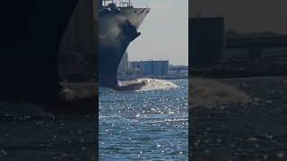 IN THE SURF🌊🌊 ship containership wow epic roughseas sea [upl. by Sherurd]