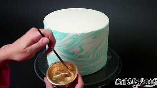 Marble Cake Stencil With Agate Topper [upl. by Melnick]