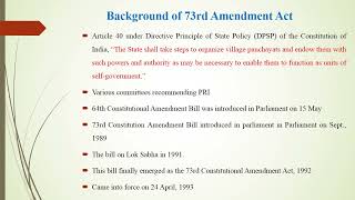 SJCTNC–MrJDURAIRAJ–PSW31A–RURALampTRIBAL COMM DEV–UNIT 2 – 73RD CONSTITUTIONAL AMENDMENT ACT 1992 [upl. by Xerxes]