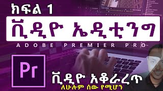 Video Editing in Amharic part 1  Adobe Premier Pro Amharic tutorial  Biruk INFO [upl. by Yrahcaz]