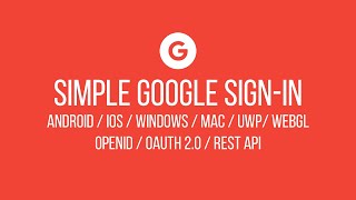 Simple SignIn with Google Unity Asset Store [upl. by Notnel]