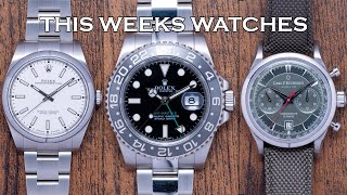 This Weeks Watches  Rolex GMT 116710LN OP 39mm 114300  Bucherer Doxa Nivada amp More EP138 [upl. by Renruojos942]