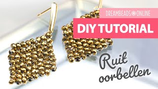 Oorbellen maken  Hematite ruit oorbellen  DIY tutorial  Dreambeads Online [upl. by Hulbig639]