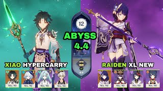 XIAO HYPERCARRY amp RAIDEN XIANLING NEW I Spyral Abyss 44 Floor 12 9 stars Genshin Impact [upl. by Ymij302]