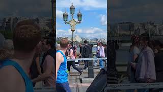 London 10K 24 Bagpipes on Westminster Bridge [upl. by Ralf]