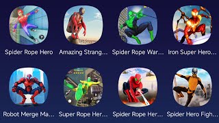 Spider Rope Hero Amazing Strange Rope Police Spider Rope Warriors Iron Super Hero Spider [upl. by Eleets]