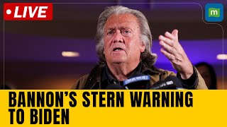 Steve Bannon Press Conference  Steve Bannon Issues Stern Warning To Biden  Trump Ally Steve Bannon [upl. by Senior78]