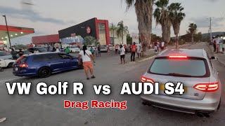 VW Golf R vs Audi S4  Battle of the Hatch  Ironshore Drag Racing [upl. by Marigold]