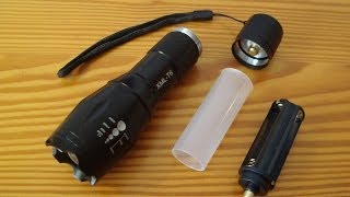 Unboxing LED Flashlight Torch Linterna UltraFire E17 CREE XMLT6 2000Lumens Aliexpress [upl. by Nivre]