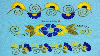 3 Easy Hemline Hand Embroidery Designs by Miss Anjiara Begum [upl. by Ruthven]