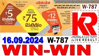 WINWIN W787 KERALA LOTTERY LIVE LOTTERY RESULT TODAY 16092024  KERALA LOTTERY LIVE RESULT [upl. by Nnyleitak]