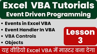 Event Driven Programming In Excel VBA  Event Handler  Excel VBA [upl. by Rudin803]