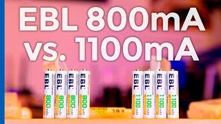 EBL AAA Cell Comparison 800mAh vs 1100mAh Batteries [upl. by Tilda]