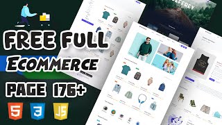 FREE 176 PAGES Ecommerce Website Template HTML CSS [upl. by Ahs743]