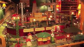 GLENNS PRE WAR TINPLATE TOY TRAIN LAYOUT [upl. by Isej]