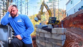 4000 lbs Block Wall Collapses in Front of Customer  Operators First Day [upl. by Roselyn]