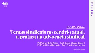 01  Temas sindicais no cenário atual a prática da advocacia sindical  Parte 3 [upl. by Nytsud]