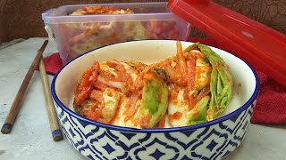 Veg Kimchi Recipe  Korean kimchi recipe in Indian cabbage [upl. by Atronna]