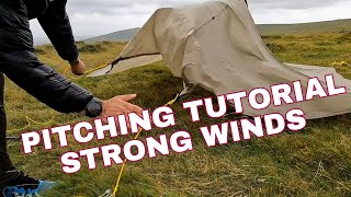 Pitch MLD SILPOLY Trailstar in STRONG WINDS and how to stow it in stormy weather [upl. by Victory609]