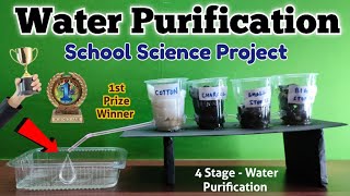 Water Purification Working Model  Science Project Ideas  Easy science experiments science [upl. by Geraint]