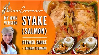 しゃけSYAKE SALMON STEWED BUTTER  DAIKON TSUMAMI  By Akies Corner [upl. by Zins296]