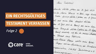 Folge 2 Die richtige Form  Ein rechtsgültiges Testament verfassen [upl. by Dixil]