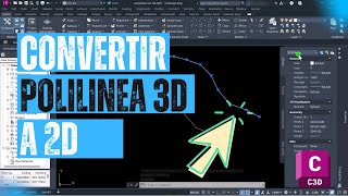 como convertir polilineas 3D a 2D en civil 3d [upl. by Phail]