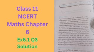 Permutations and Combinations Chapter 6 NCERT Maths Solution Class 11 Ex 61 Que 3 [upl. by Casady667]