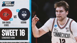 UConn vs San Diego State  Sweet 16 NCAA tournament extended highlights [upl. by Euqcaj]