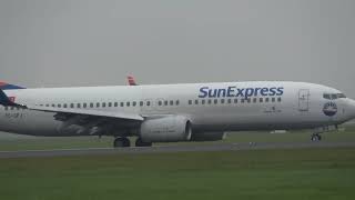 SunExpress B737800 Landing Schiphol [upl. by Erbma]