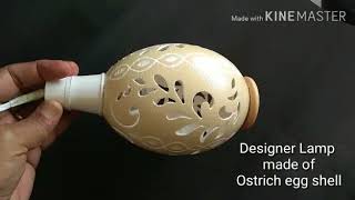 EGG SHELL ART  OSTRICH EGG DESIGNER LAMP [upl. by Giana]