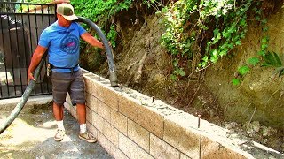 How to do a split face block retaining wall California [upl. by Novek754]