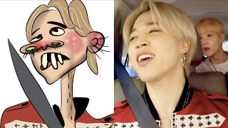 bts carpool karaoke Drawing meme  drawing bts j hope and sugared and Jin Jungkook and Jimin bts [upl. by Lemmuela325]