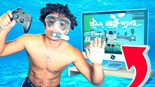 I Won A Game Of Bedwars UNDER WATER Roblox Bedwars [upl. by Dobbins373]