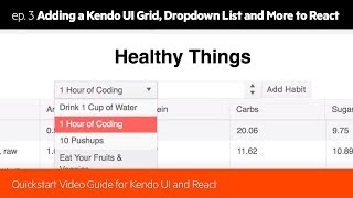 Adding a Kendo UI Grid Dropdown List and More to React 36 [upl. by Enyleve]