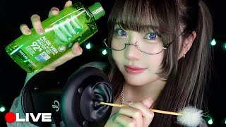 【ASMR】耳かきampマッサージ＋癒しトリガーたっぷりLive🥱💚3h囁きオノマトペスクイーズぬいぐるみの音中国式耳かきホットタオルゴム手袋 etc… [upl. by Odraleba]