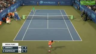 Jerzy Janowicz suffers a game penalty vs Shapovalov three code violations in a blink [upl. by Valleau562]