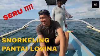 SNORKELING AT LOVINA BEACH  DOLPHIN LOVINA TOUR  SNORKELING TERBAIK DI BALI [upl. by Ynohtna]